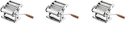 Imperia Pasta Maker Machine - Heavy Duty Steel Construction w Easy Lock Dial and Wood Grip Handle- Model 150 Made in Italy