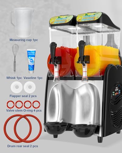 GSEICE Slushy Machines, Margarita Machine for Slushies Margaritas Daiquiris, 110V/60Hz Slushie Machine for Restaurants Bars Beer Barn Home Party Cafes
