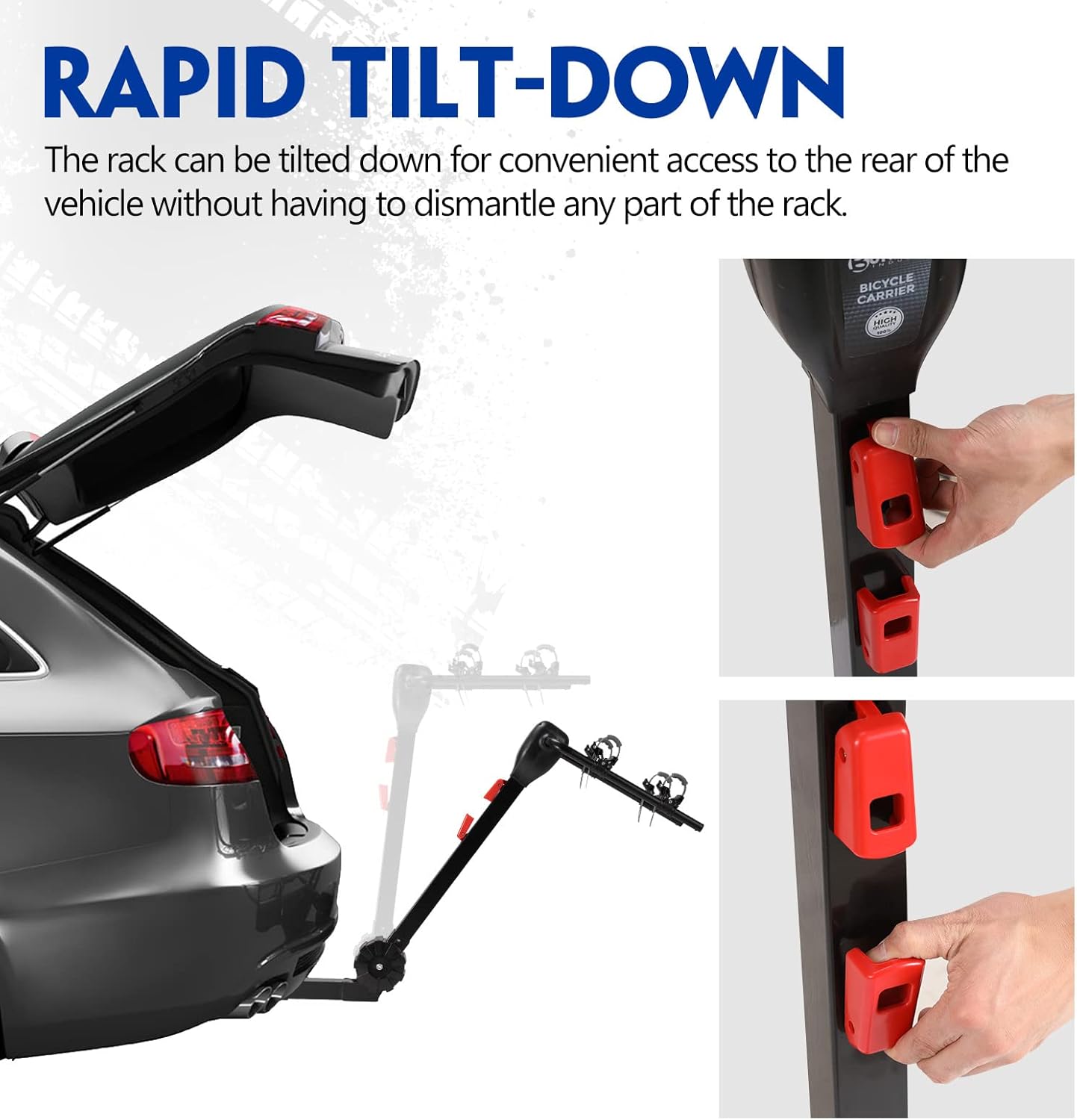 BUNKER INDUST 2-Bike Hitch Mount Carrier Rack,Heavy Duty Bicycle Carrier Foldable for Cars, Trucks, SUV's and minivans with a 2 Hitch Receiver
