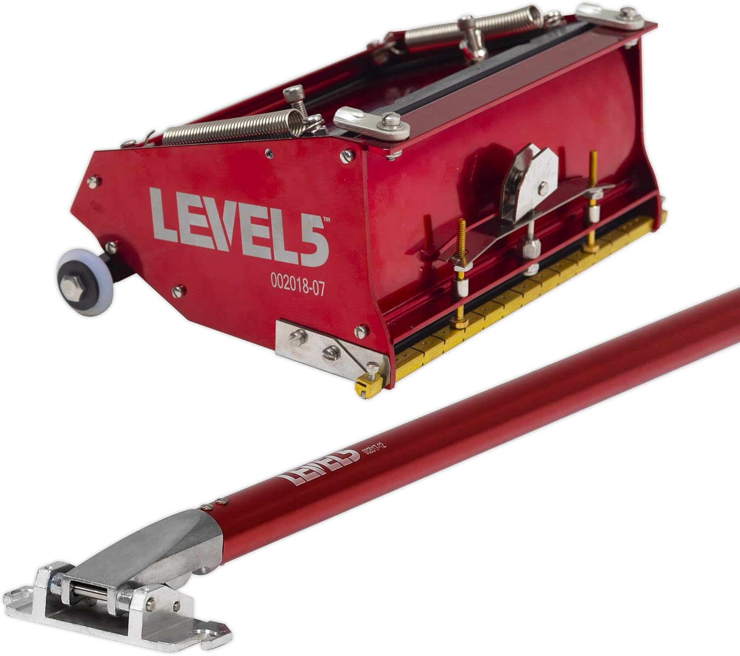 7-Inch Flat Finishing Box + Extendable Handle - LEVEL5 | Pro-Grade | Drywall Gyprock Plasterboard Sheetrock | 4-572