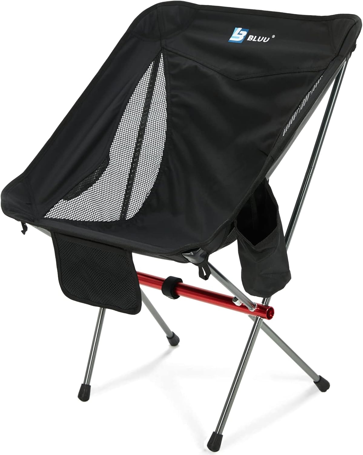 BLUU Ultralight Foldable Camping Chairs,Lightweight Camping Chair,Portable Folding Camping Chair for Adult Outdoor Travel & Hiking (Carbon)