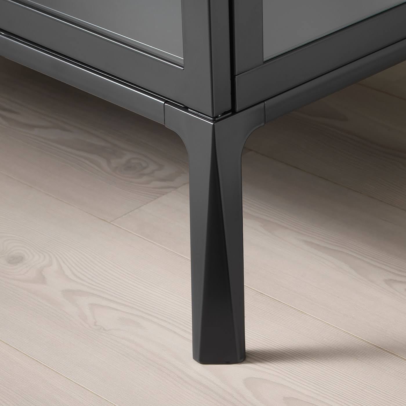 IKEA - MILSBO Glass-Door Cabinet, Anthracite, 28 3/4x68 7/8