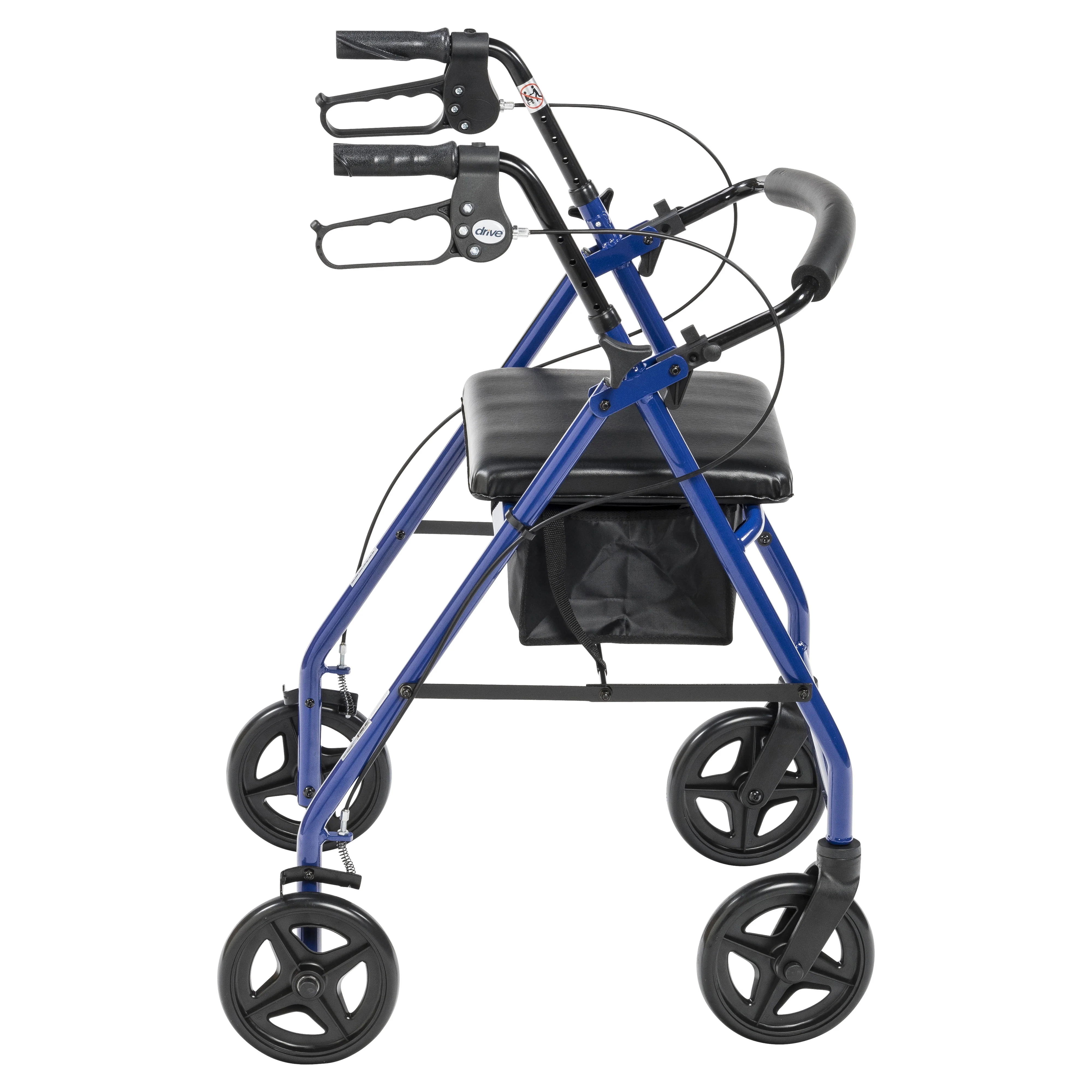Drive Medical Aluminum Rollator Rolling Walker with Fold Up and Removable Back Support and Padded Seat, Blue