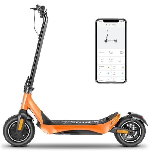 Caroma Electric Scooter, Peak 850W Powerful Motor, 30 Miles Long Range and 36 MPH Top Speed, Turn Signal & Cruise Control, Folding Electric Scooter Adults with Wide Pneumatic Wheel