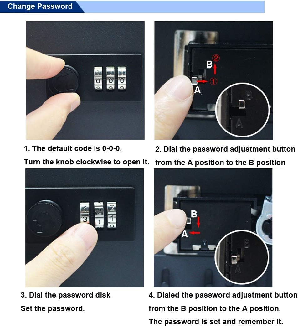Steel Key Cabinet Box with 24 Key Slots and 24 Key Tags, Security Key Box with Combination Lock, Black