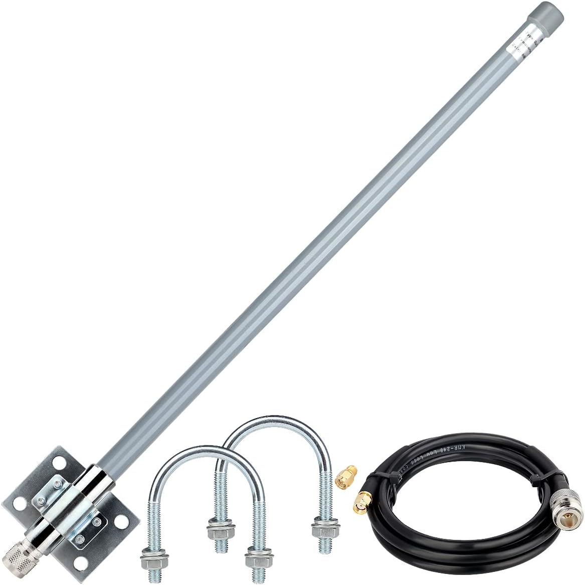 XRDS-RF 5 dBi LoRa Antenna 915Mhz Antenna Outdoor Omni-Directional Antenna with KMR240 Cable and Adapter for Helium Network Helium Miner Hotspot
