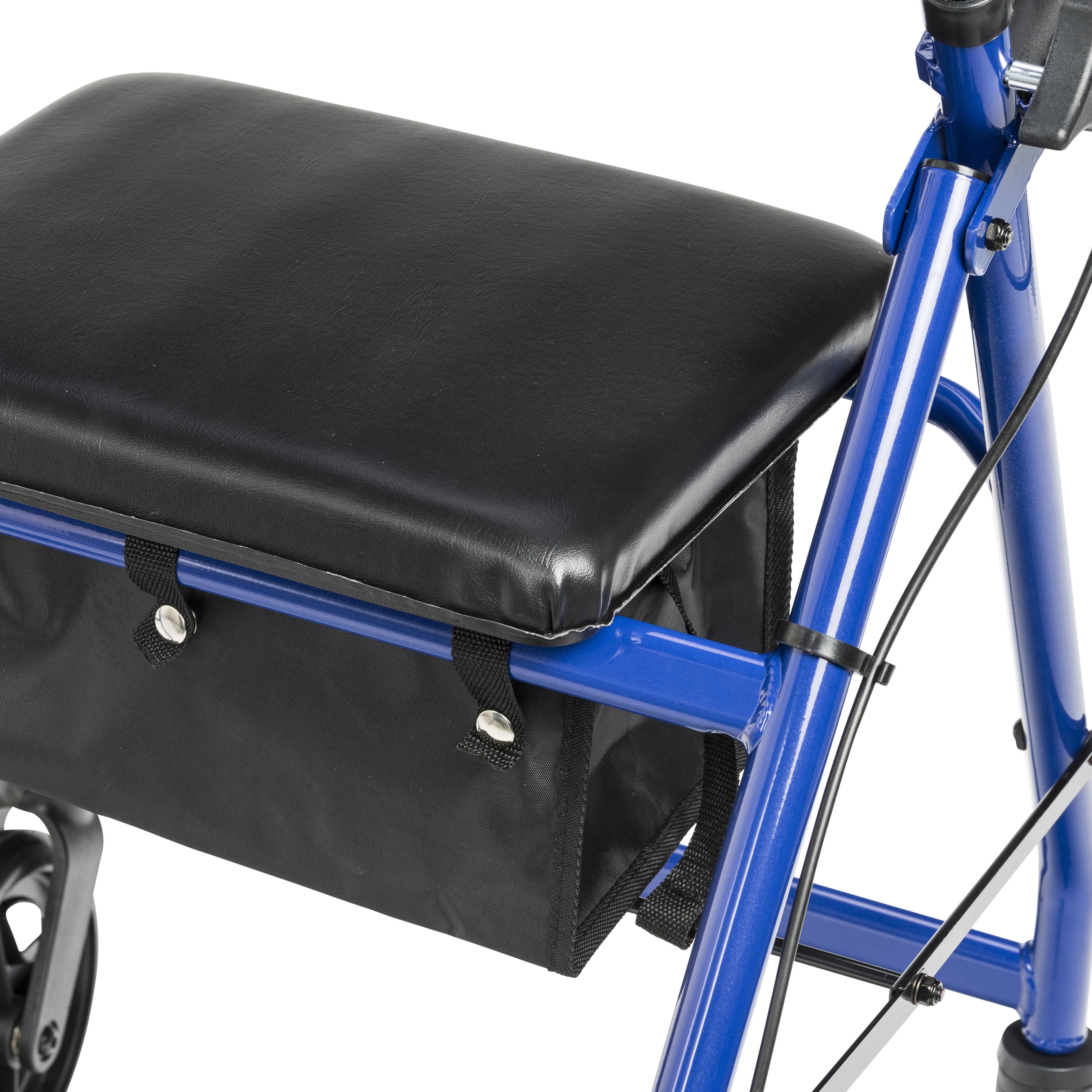 Drive Medical Aluminum Rollator with Fold Up and Removable Back Support and Padded Seat Blue
