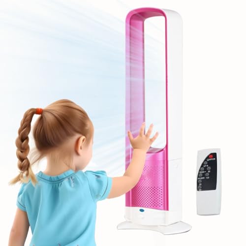 Bladeless Fan for Bedroom 29" Quiet Tower Fan with Remote 90° Oscillating Fan for Indoors Easy to Clean Office Cooling Fan for Table/Desk,Living Room,Home,Commercial Shop