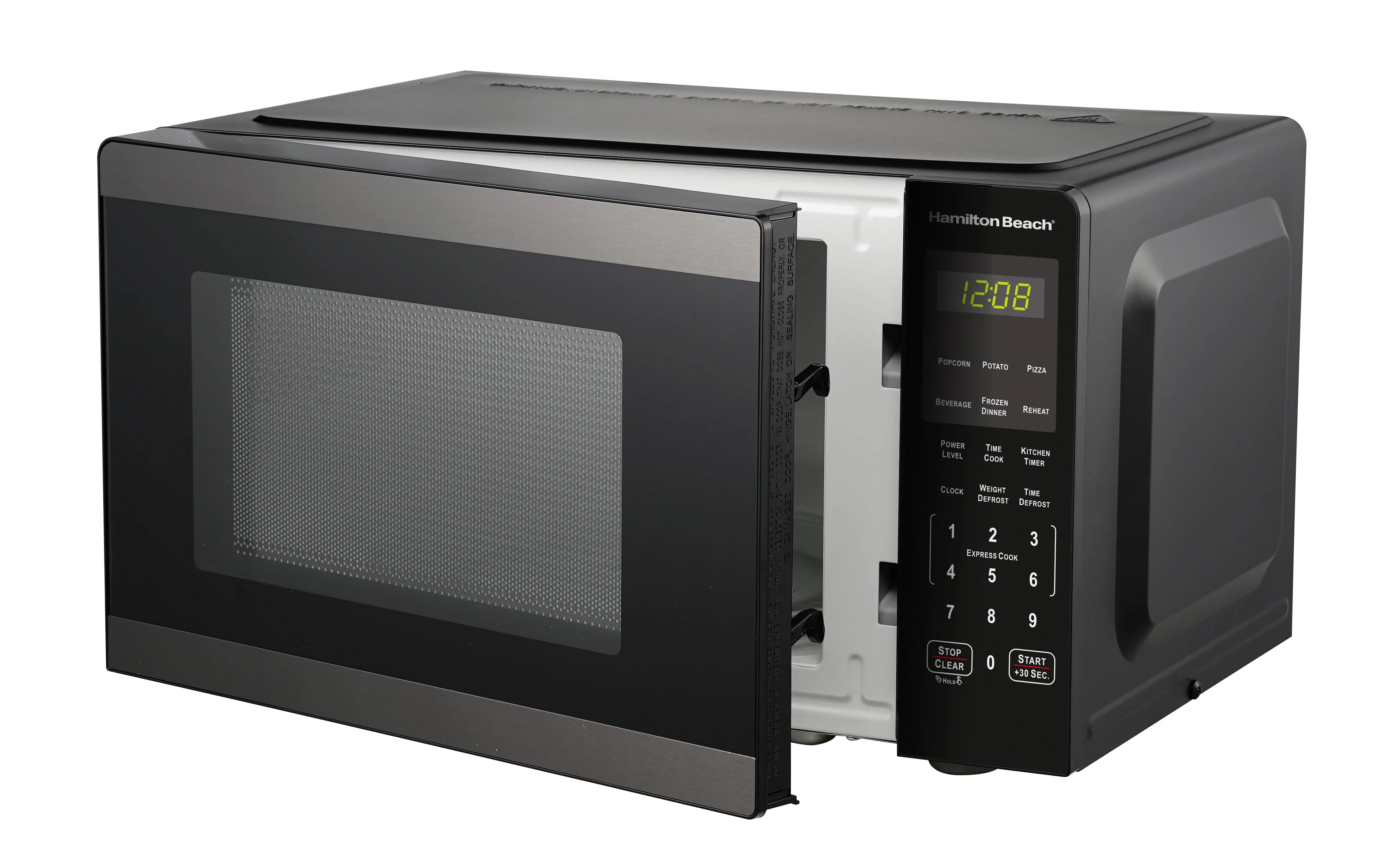 Hamilton Beach 0.9 Cu ft Countertop Microwave Oven, 900 Watts, Stainless Steel, New