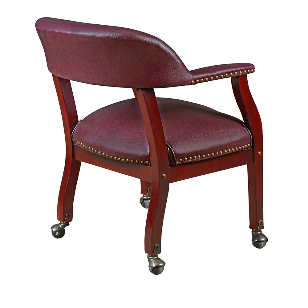 Belen Kox Ivy League Captain Chair with Casters- Burgundy