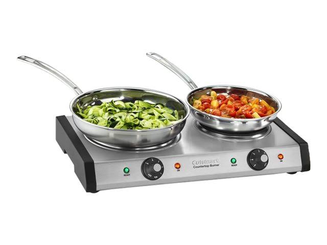 Cuisinart CB-60 Cast-Iron Double Burner - Brushed Stainless/Sliver