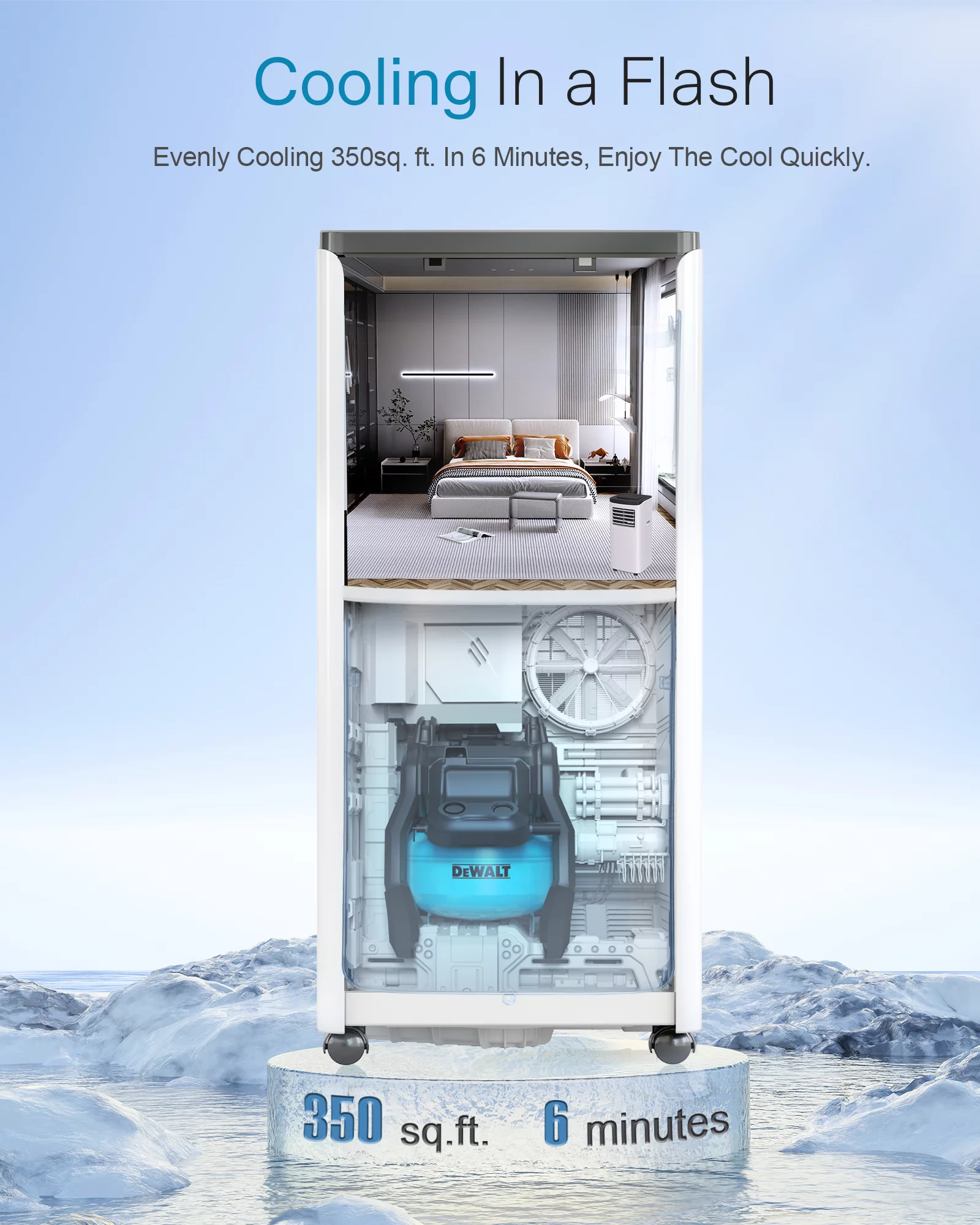 FIOGOHUMI 10000BTU Portable Air Conditioner - Portable AC Unit with Built-in Dehumidifier Fan Mode for Room up to 350 sq.ft. - Room Air Conditioner with 24Hour Timer & Remote Control Window Mount Kit