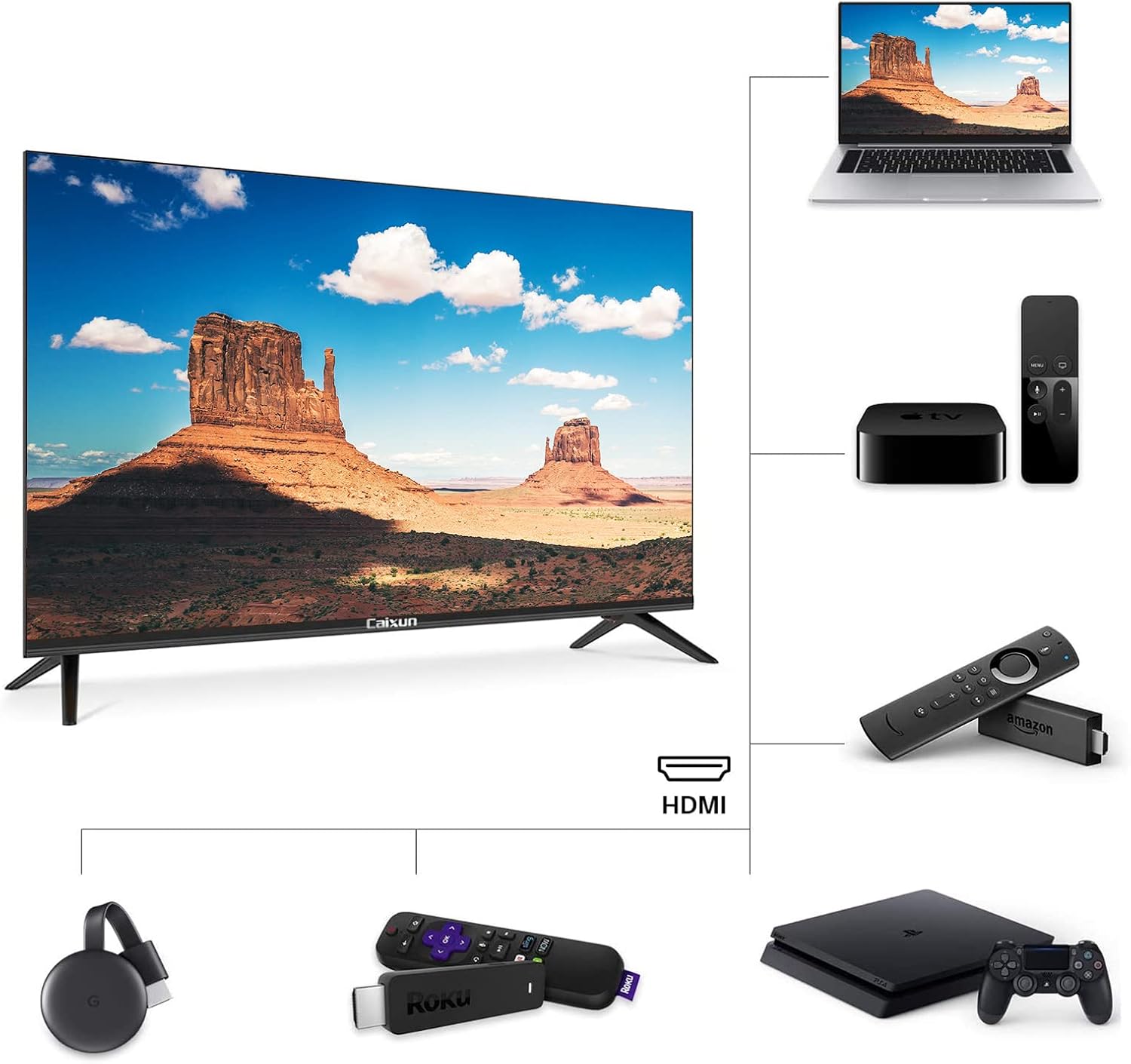 Caixun EC50S1A, 50 inch 4K UHD HDR LED Smart Android TV with Google Assistant (Voice Control), Screen Share, HDMI, USB, Wi-Fi, Bluetooth(2021 Model)