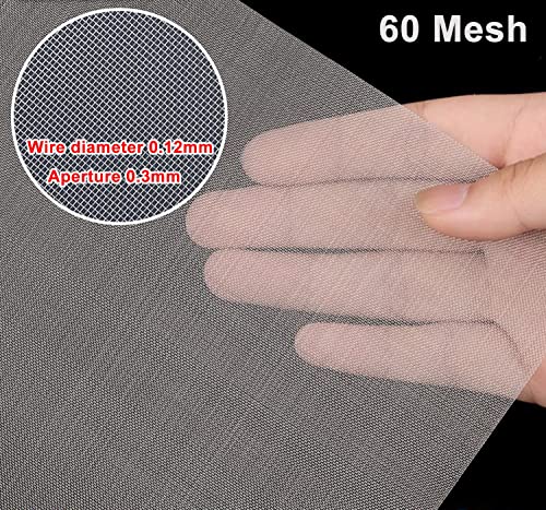 304 Stainless Steel Woven Wire,60 Mesh Fine Screen Mesh Filter Net Filtration Cloth Stainless Steel Air Vent Mesh Never Rust