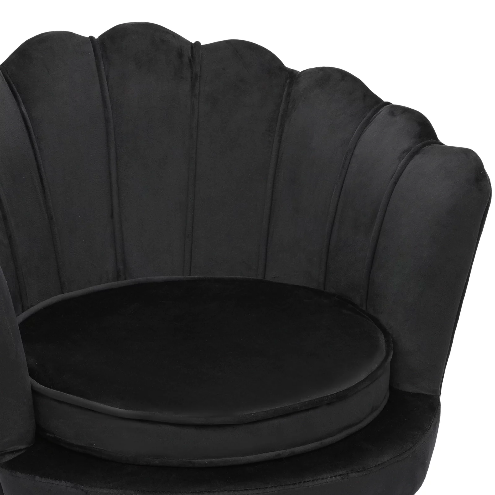 Magshion [CHAIR+PILLOW+FOOTSTOOL SET] Home Tufted Velvet Solo Sofa Ottoman Set with Cushion, Livingroom Accent Chair with Footrest Stool, Black
