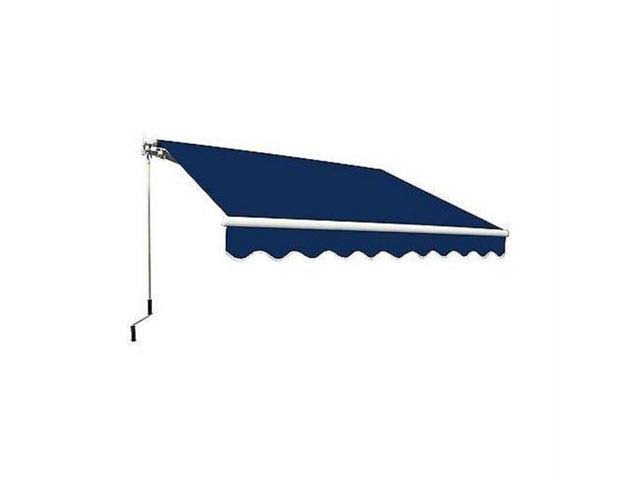 Aleko Retractable Patio Awning 12 x 10 ft Deck Sunshade Blue Color