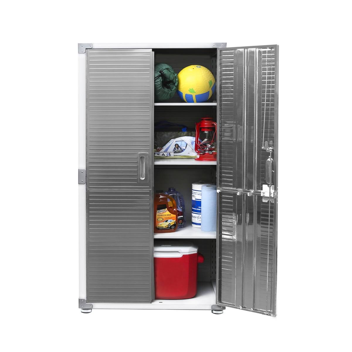 Seville Classics UltraHD 2-Door Rolling Storage Cabinet, 36x22 W x 18x22 D x 72x22 H, White