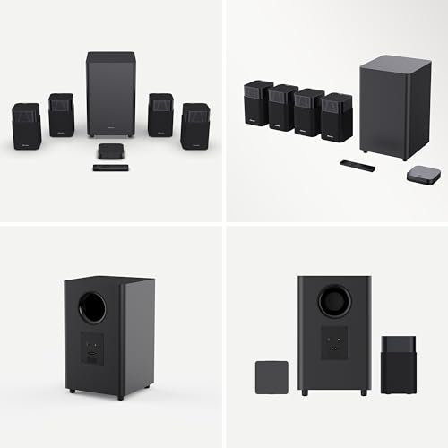 Hisense HT Saturn 4.1.2Ch Sound Bar with Wireless Subwoofer, Dolby Atmos, DTS:X, Bluetooth 5.3, EzPlay, 4K HDMI Pass Through, Roku TV Ready, HDMI/AUX/ARC/Optical/USB, 5 EQ Modes, Hi Concerto