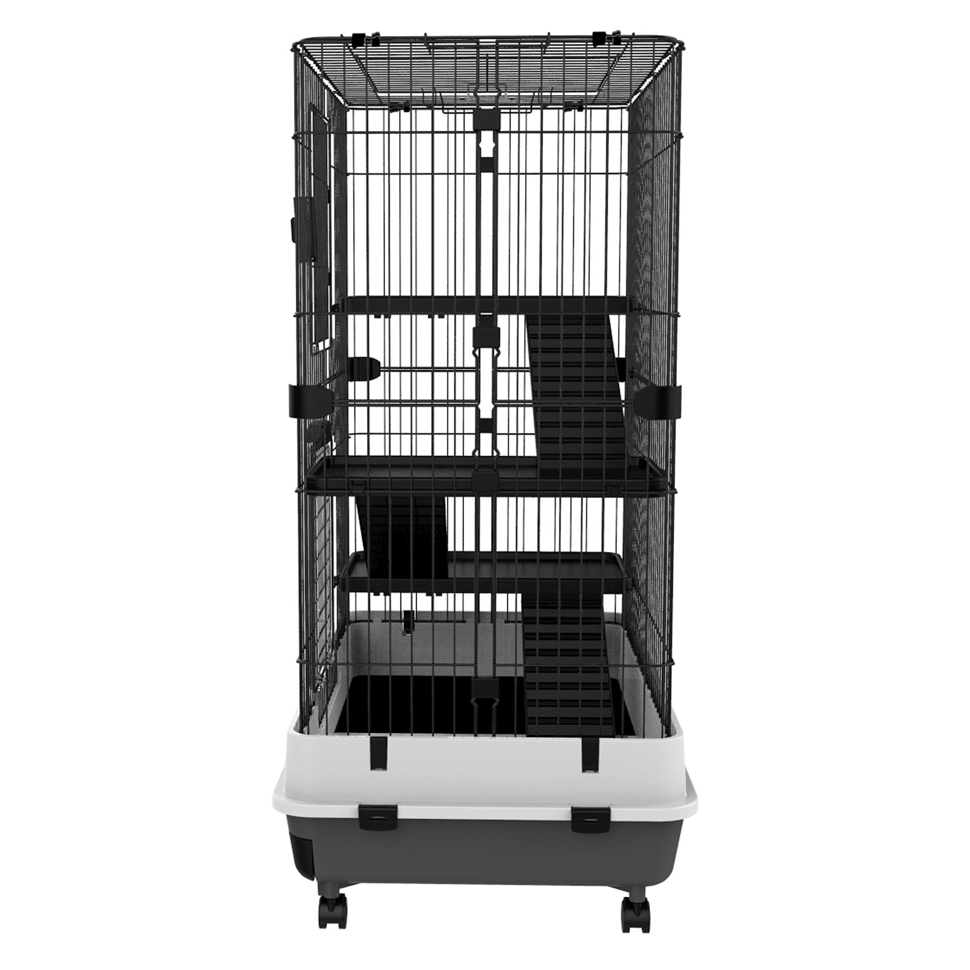 PawHut Metal 4-level Rabbit Cage Indoor Small Animal Hutch