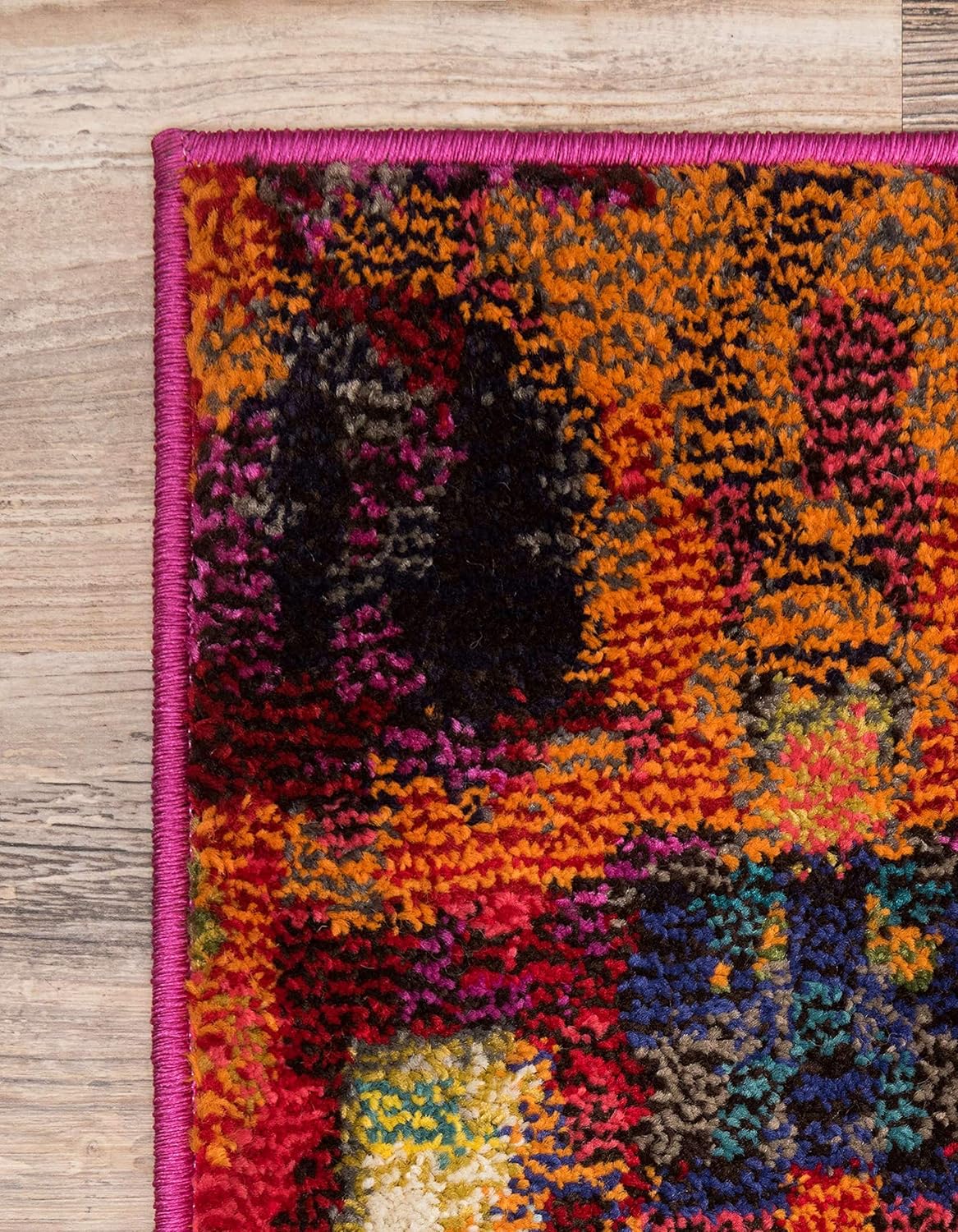 Unique Loom Jardin Collection Colorful, Vibrant, Abstract, Modern Area Rug, 8 x 10 ft, Multi/Blue