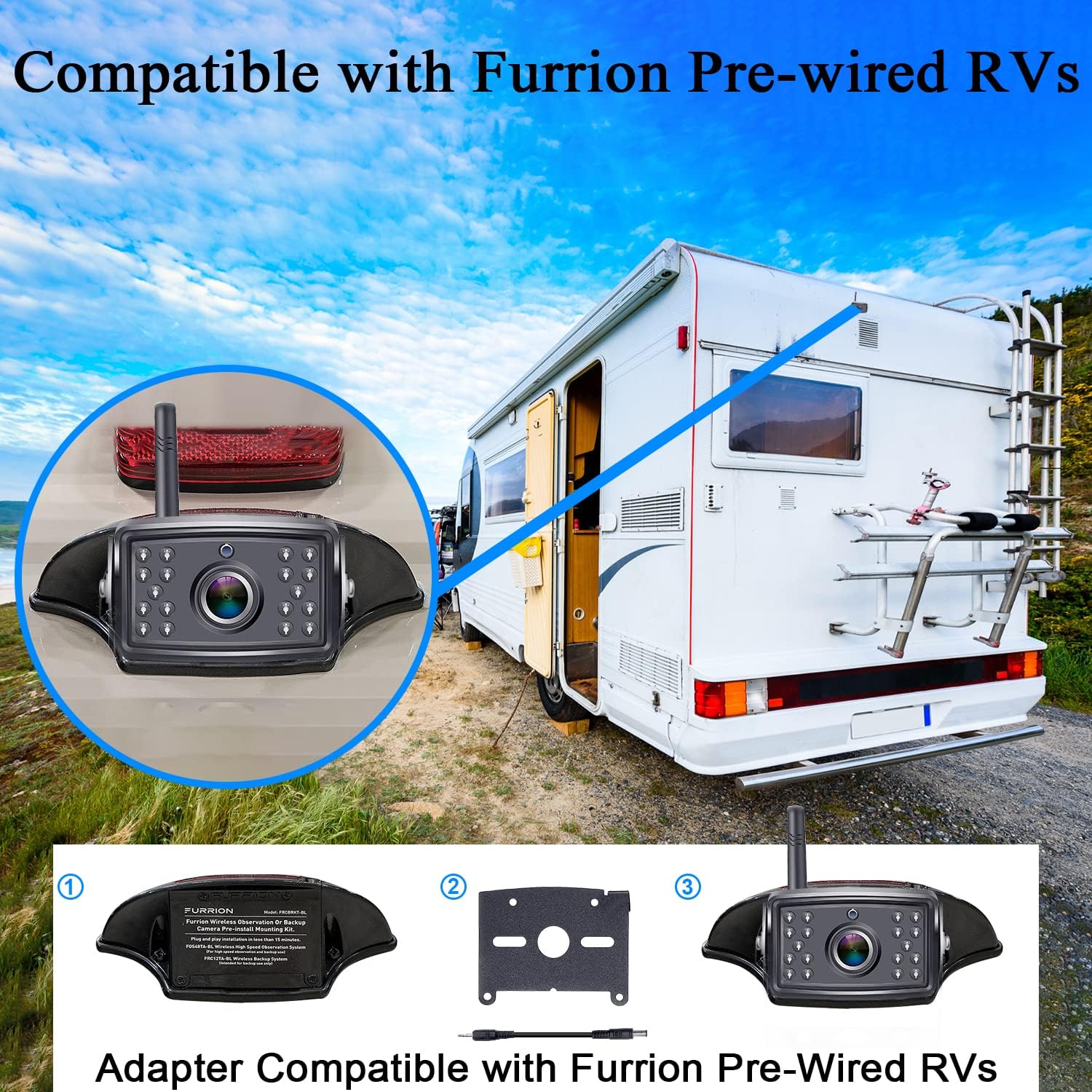 Wireless Backup Camera RV HD 1080P 7 Inch Monitor Recorder DVR Split Screen Four Channels Waterproof Night Vision Rear View System LeeKooLuu LK5
