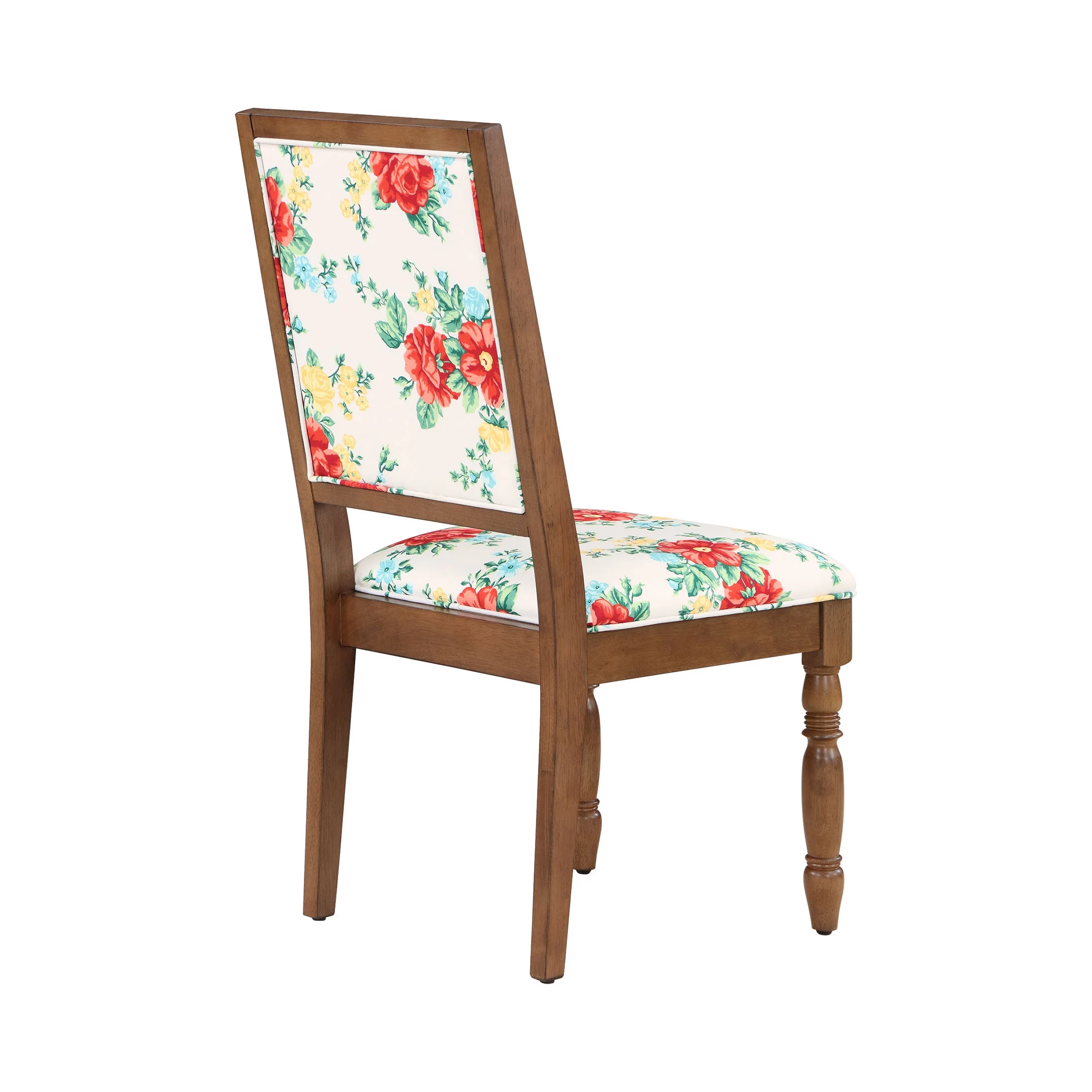 The Pioneer WomanCallie Vintage Floral Dining Chairs Made With Solid Wood Frame, Set of 2, Walnut Finish