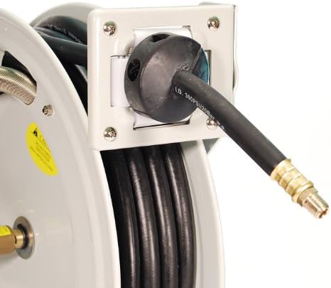 Primefit HRRUB380503 Industrial Grade Retractable Air Hose Reel with 50-Foot Rubber Air Hose