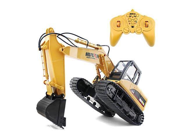 Huina 1550 1:14 2.4GHz 15CH RC Alloy Excavator RTR with Independent Arms Programming Auto Demonstration Function
