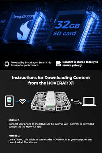 HOVERAir X1 Self-Flying Camera, Pocket-Sized Drone HDR Video Capture, Palm Takeoff, Intelligent Flight Paths, Follow-Me Mode, Foldable Action Camera with Hands-Free Control