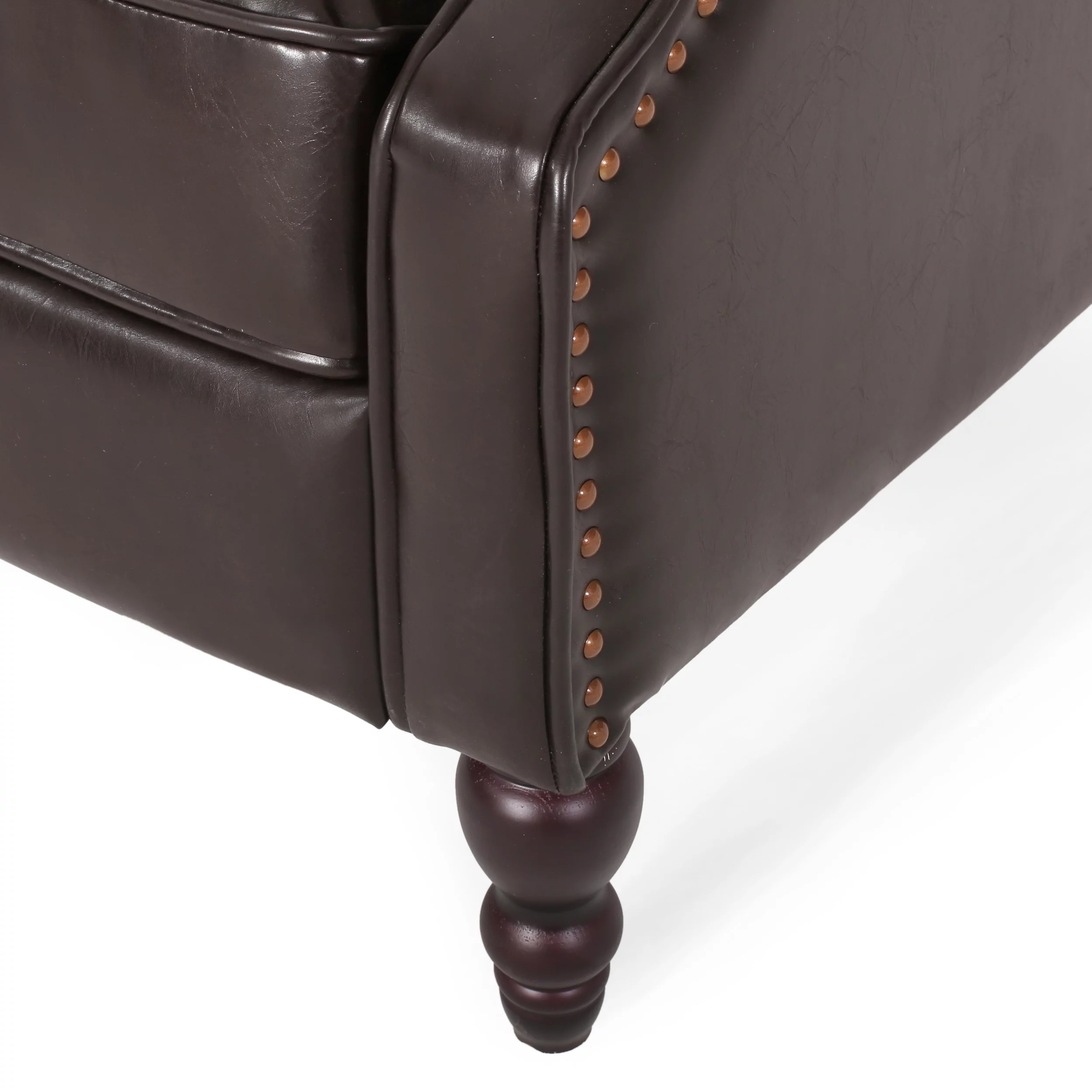 GDF Studio Elizabeth Contemporary Tufted Wingback Pushback Recliner, Brown and Dark Brown