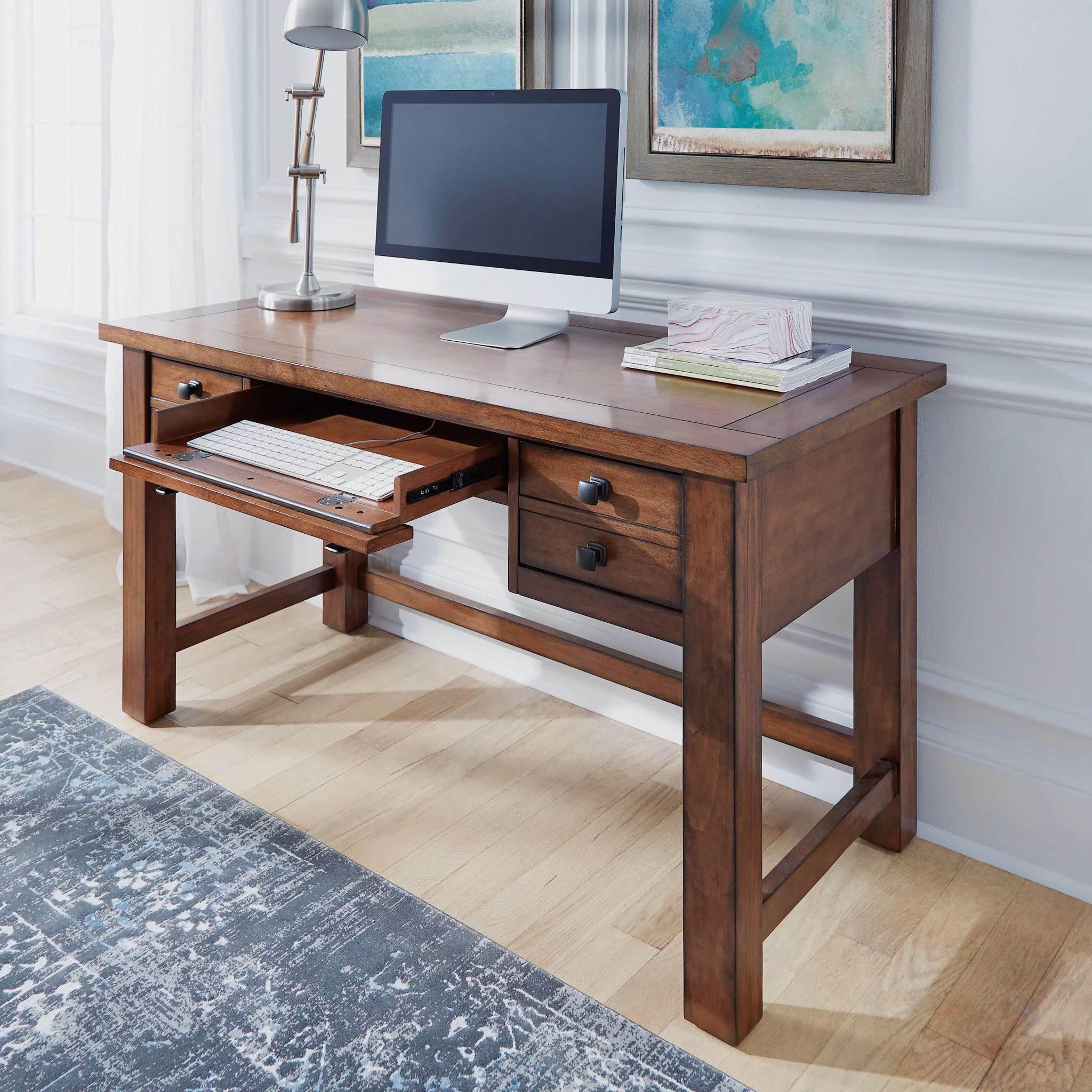 Homestyles Tahoe Wood Writing Desk in Brown