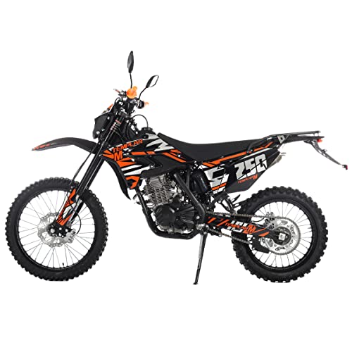 X-PRO Templar M 250cc Dirt Bike with Zongshen Engine 5 Speed Pit Bikes Adult Pitbike, Big 21"/18" Wheels! (Black)