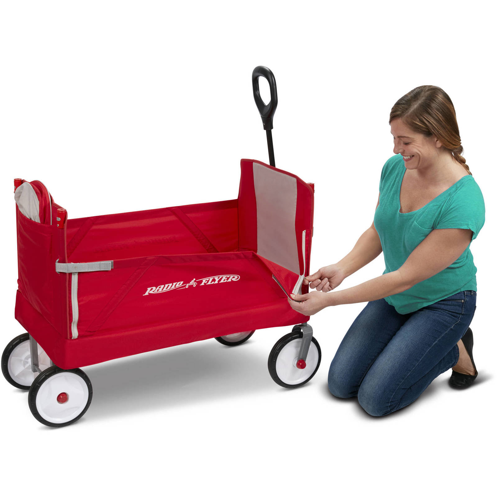 Radio Flyer 3 in 1 EZ Fold Wagon with Canopy - Red