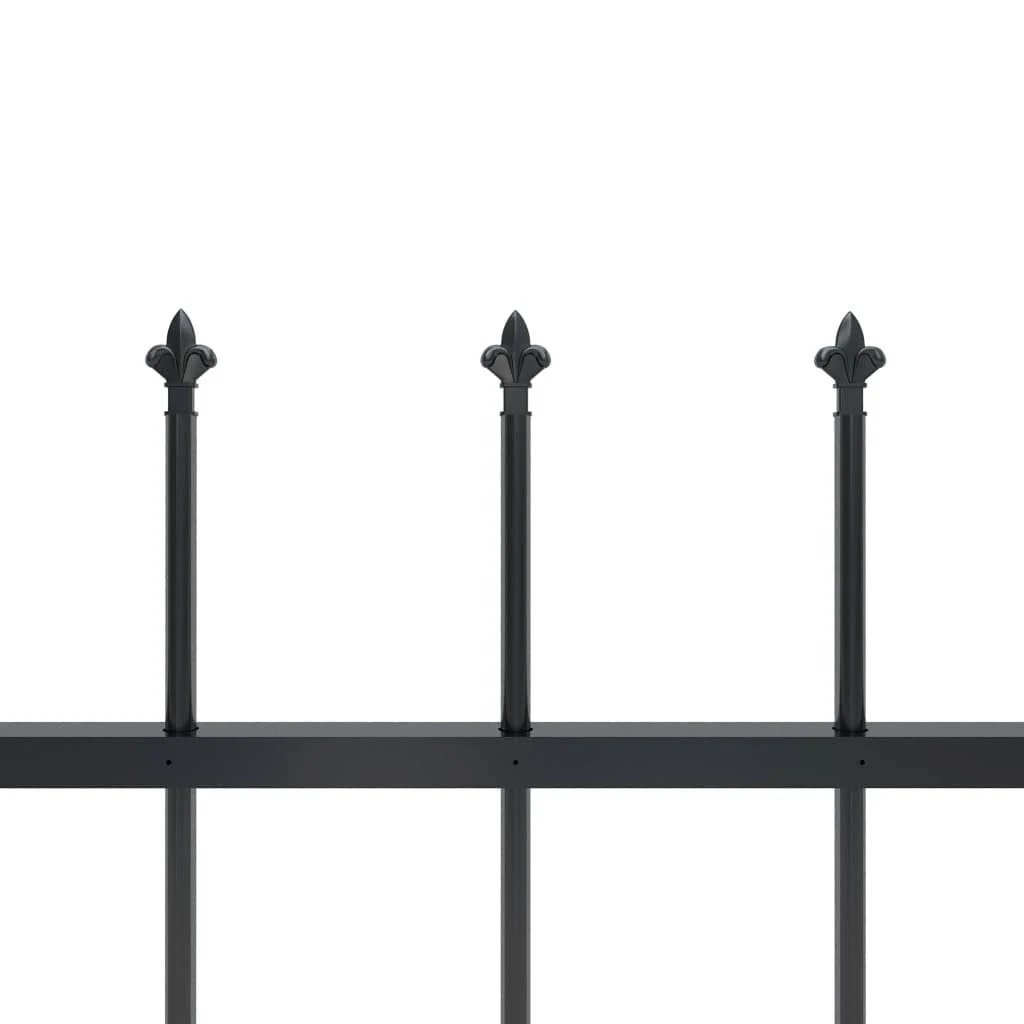 vidaXL Garden Fence with Spear Top Steel 468.5x22x31.5x22 Black