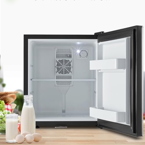 GIZNXBA Skincare Fridge Black, Mini Fridge Skincare, Single Door Compact Refrigerator, Energy Saving, Mini Refrigerator Adjustable Thermostat, Mini Fridge For Bedroom, Dorm, Office