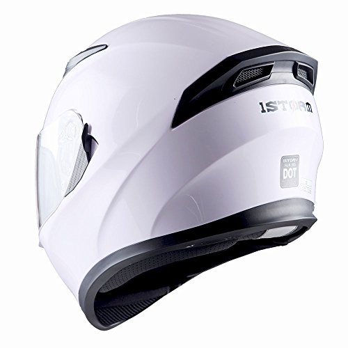 1Storm Motorcycle Full Face Dual Visor Helmet Bundle with Spoiler and Motorcycle Bluetooth Headset: HJK316 Matt Black