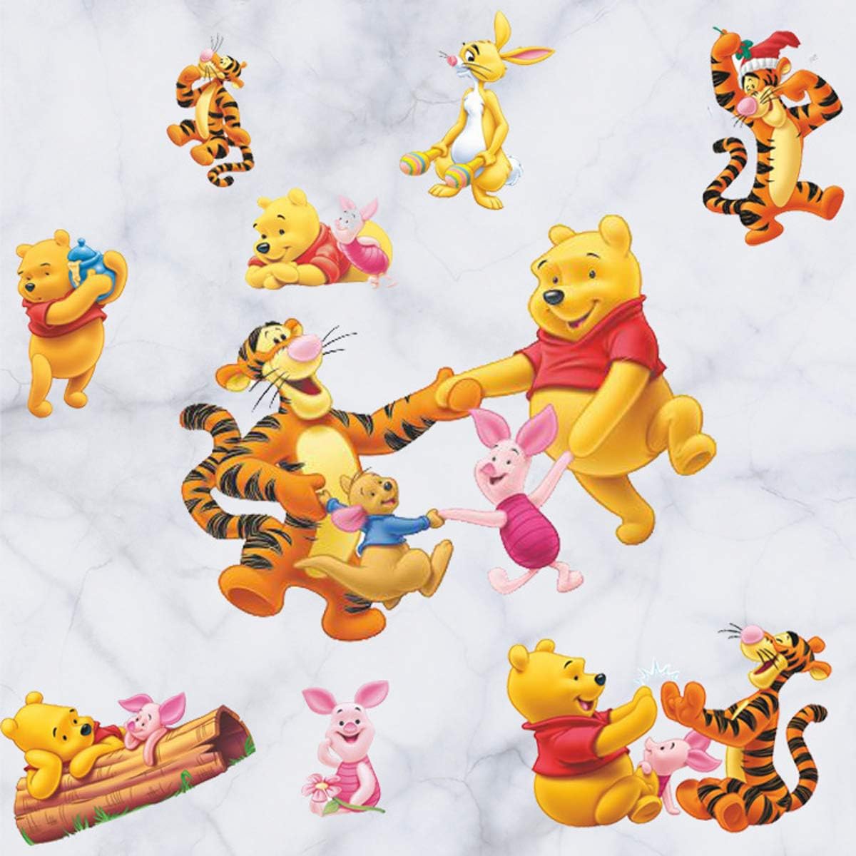 Winnie The Pooh Sticker Children's Cartoon Bedroom Background Wall Decoration Self-Adhesive Wall Sticker PVC Pack of 2
