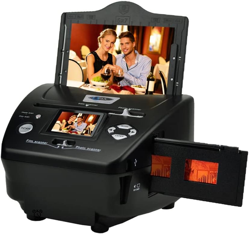 Digital Film & Slide Scanner, Converts Color & B & W 35 mm, 126, 110, Super 8 Film Negatives & Slides to High Resolution 8 & 16 MP JPEG Images, Digital Film and Slide Scanner (Black)