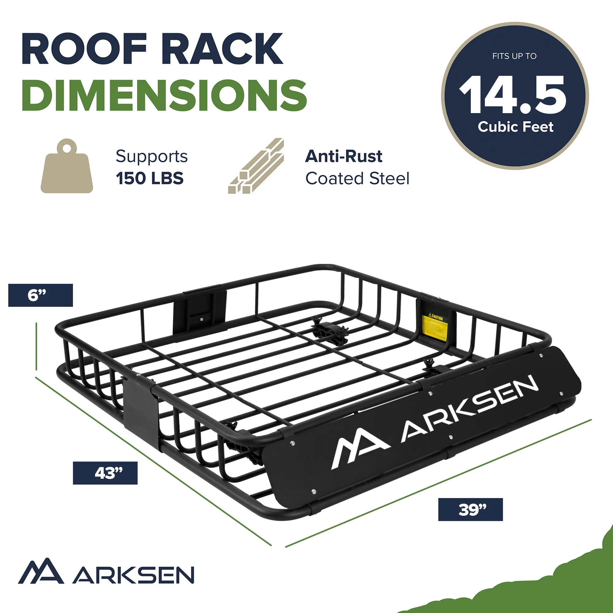 Arksen 150LB Universal Roof Rack Cargo Auto Top Luggage Carrier Basket Traveling Holder