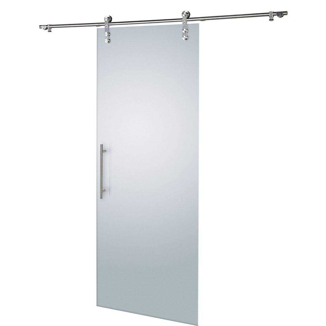 Colonial Elegance 33-in x 84-in Frosted Glass Single Barn Door KMGLGCF-33BN - Shop Hardware Tools Online Store