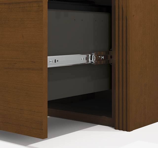 Bestar 99620-2139 Prestige + Pedestal (ready-to-assemble) in Bordeaux Graphite