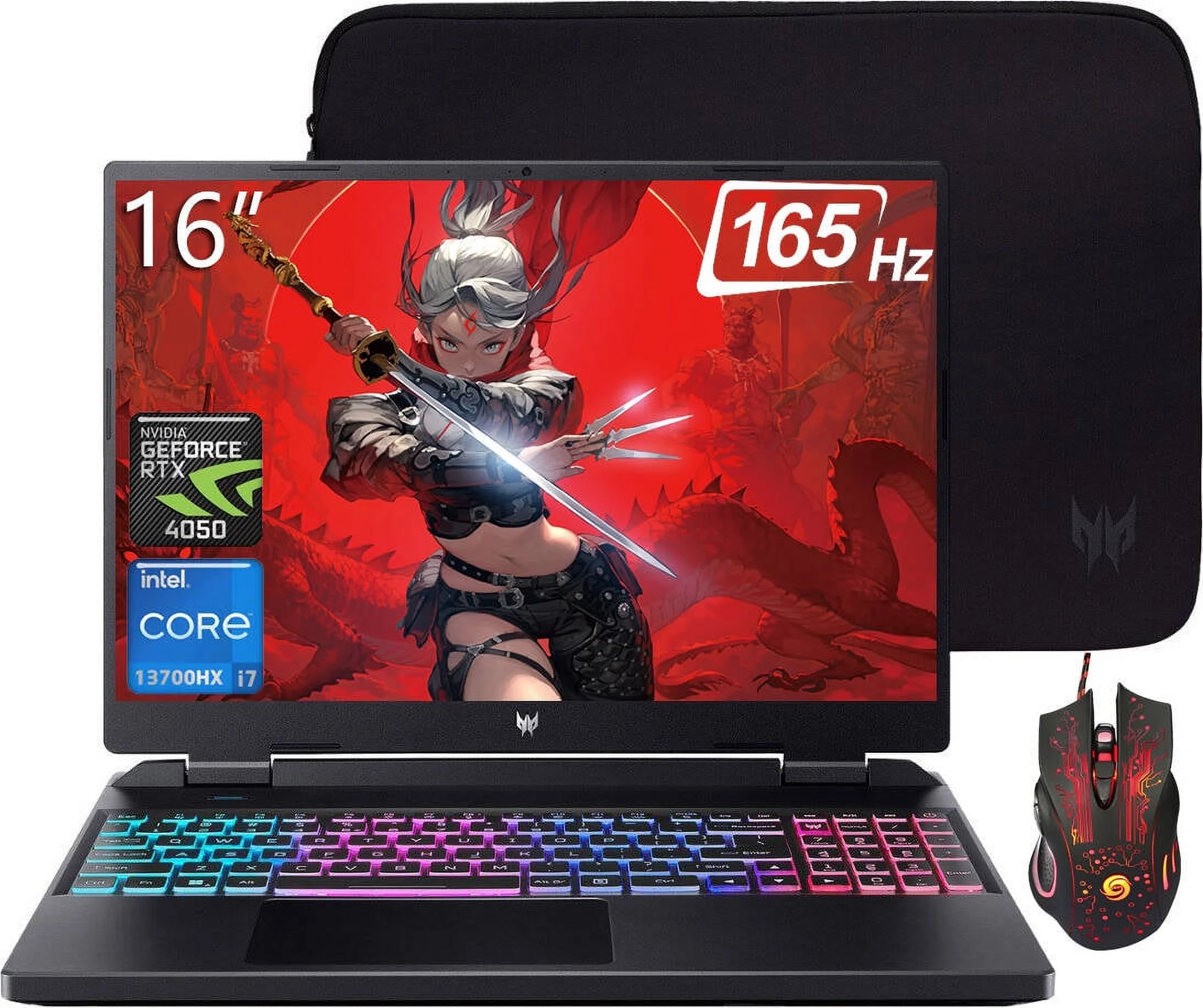 Acer Predator Helios Neo Gaming Laptop, 16" WUXGA 165Hz, Intel Core i7-13700HX, NVIDIA GeForce RTX 4050, 64GB DDR5, 2TB SSD, Wi-Fi 6, Backlit Keyboard, Thunderbolt 4, Windows 11 Home, with Mouse