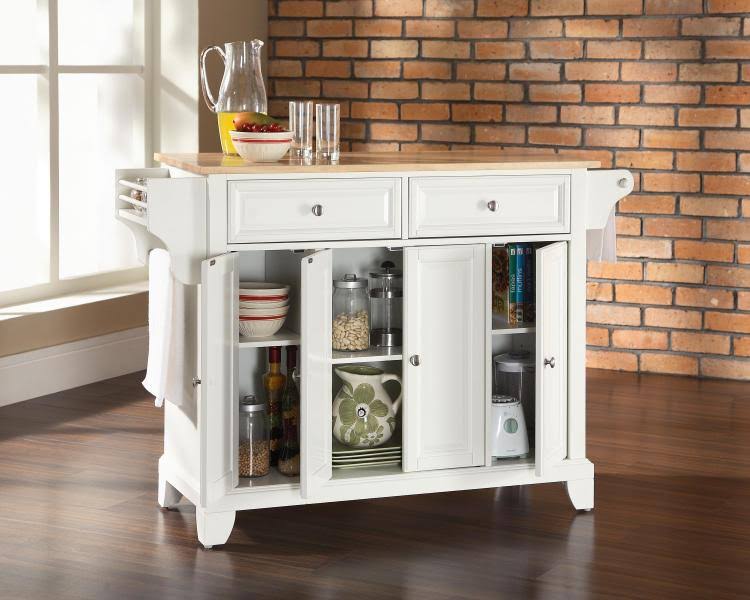 Crosley Furniture Natural Wood Top Kitchen Island, Cherry