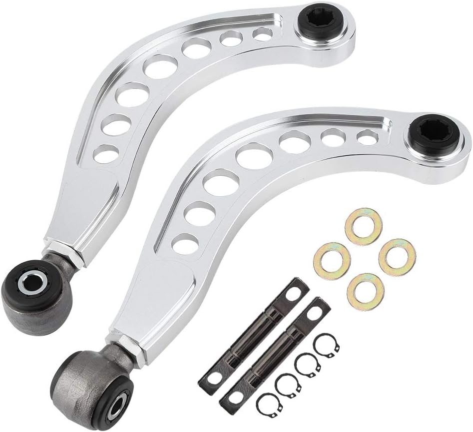 Qiilu 2PCS Adjustable Rear Upper Camber Control Arms Kit Fit for Honda Civic 2006 2007 2008 2009 2010 2011 2012 2013 2014 2015 Pack of 2