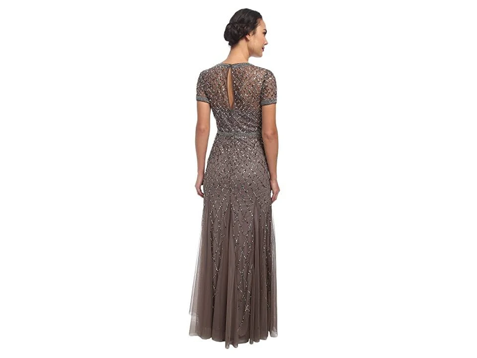 Adrianna Papell Cap Sleeve Beaded Gown 16 Lead