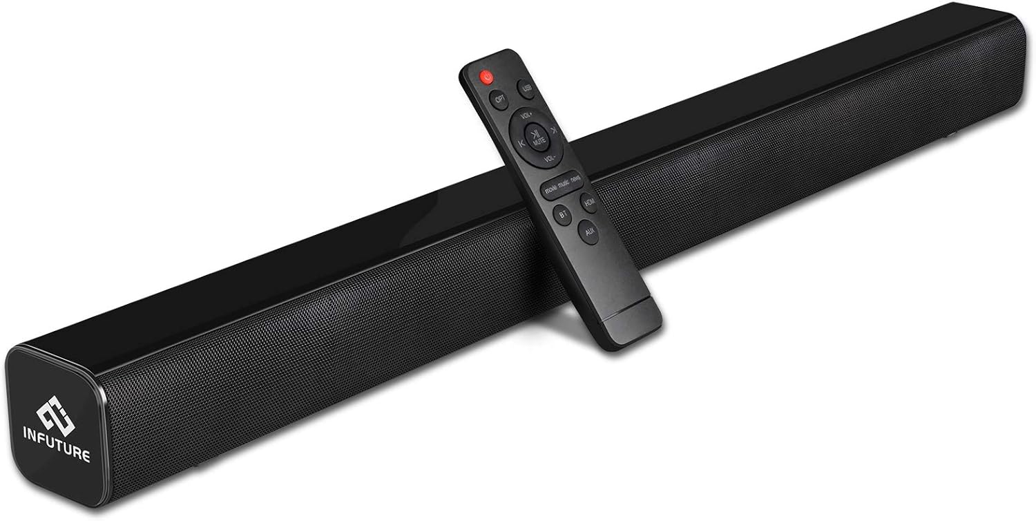 Soundbar, Infurture B1 29-Inch TV Sound Bar with Subwoofer,Wired & Wireless Bluetooth 5.0 3D Surround Speakers,Optical/AUX/RCA/USB/HDMI Connection,Wall Mountable, Remote Contro Home Theater, Gaming