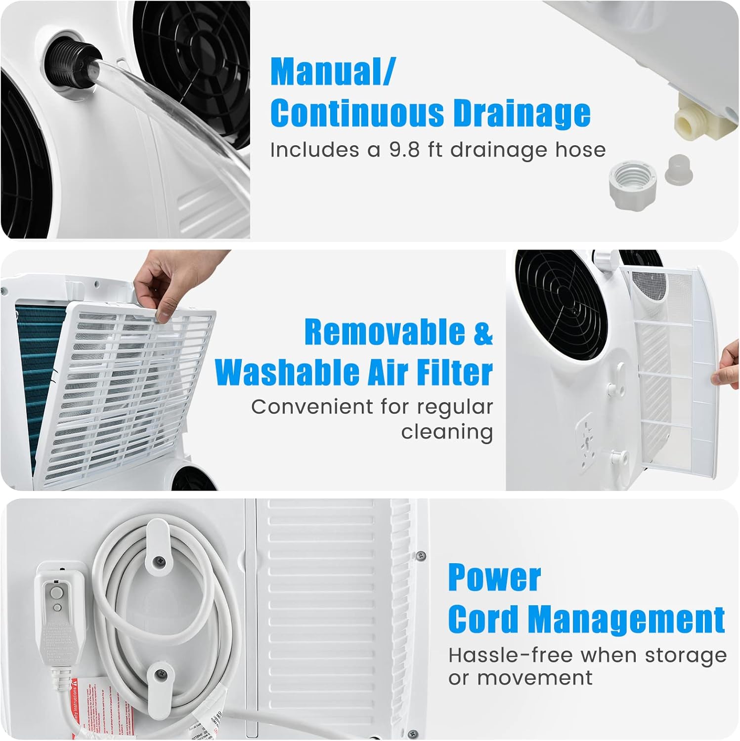 COSTWAY 11,500 BTU Portable Air Conditioner, with Dual Hose, Remote Control, Powerful AC Unit Rooms up to 400 Sq.Ft. with Dehumidifier, Fan, Sleep Mode, 24H Timer & Window Installation Kit