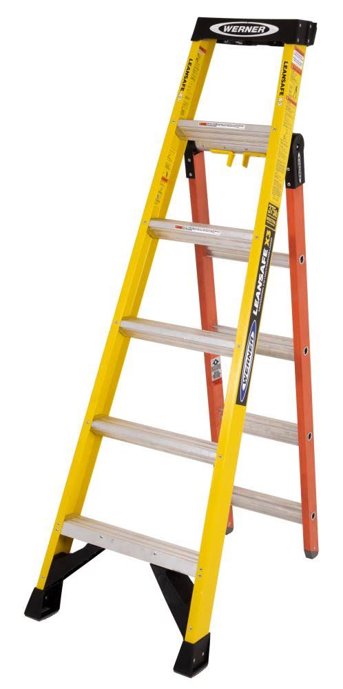 Werner LEANSAFE X3 6 ft. Fiberglass Professional 3-in-1 Multi-Purpose Ladder (10 ft. Reach)