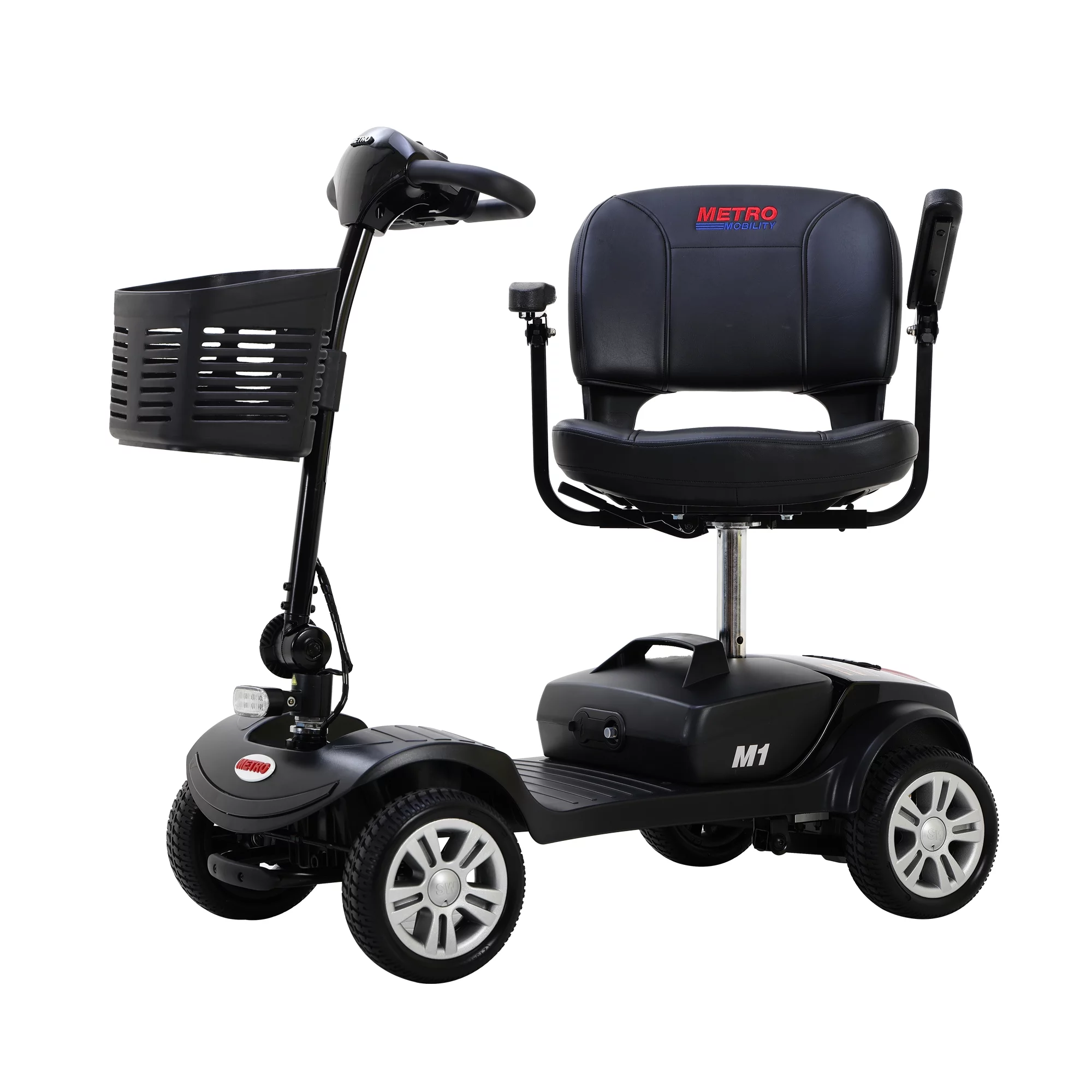 Travel Mobility Scooter, Heavy Duty Electric Scooters with 4 Anti-Tip Wheels, Compact Lightweight Mobility Scooters for Senior Adults Elderly, Foldable Mobility Scooter, Holds 300lbs, Purple