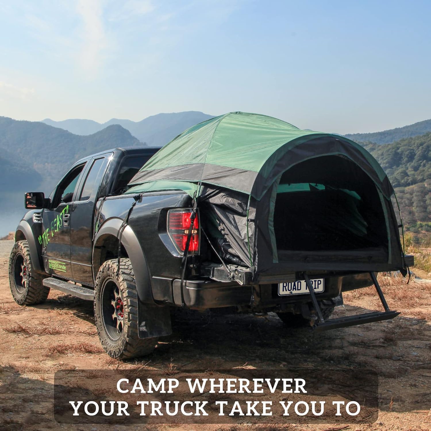 MR Full Size Truck Tent for Camping with Waterproof Rainfly, Double Layer for 2-Person Portable Truck Bed Tent, Car Bed Camp Tents for Pickup Trucks, Fits Mattresses 79-81", Vehicle Mounted Tent…